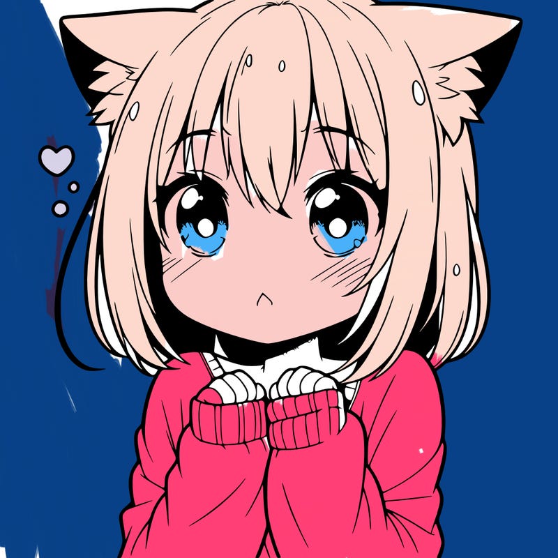 shy anime catgirl
