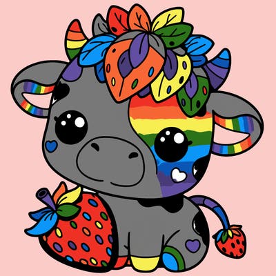 cute strawberry cow