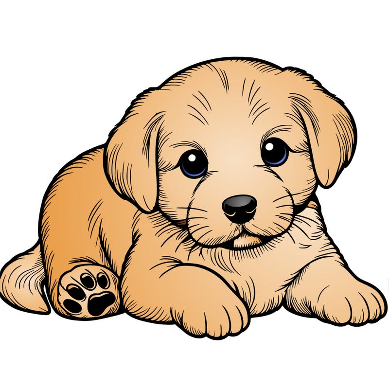 a cute realistic puppy