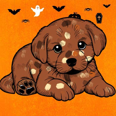 a cute realistic puppy