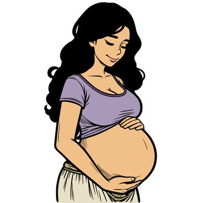 woman heavily pregnant realistic