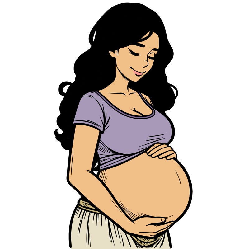 woman heavily pregnant realistic