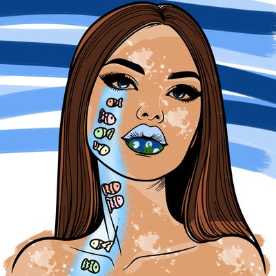 realistic woman with full lips