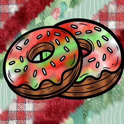 a piece of food doughnuts