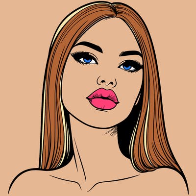 realistic woman with full lips