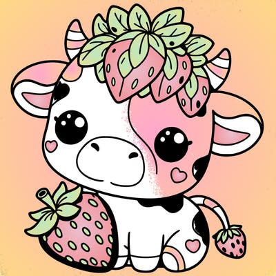 cute strawberry cow