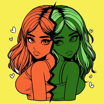 realistic girl split