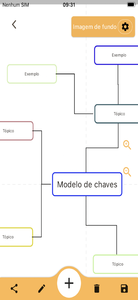 School Mind Map Maker - Interface colorida de mapa mental hierárquico para anotações de estudo organizadas
