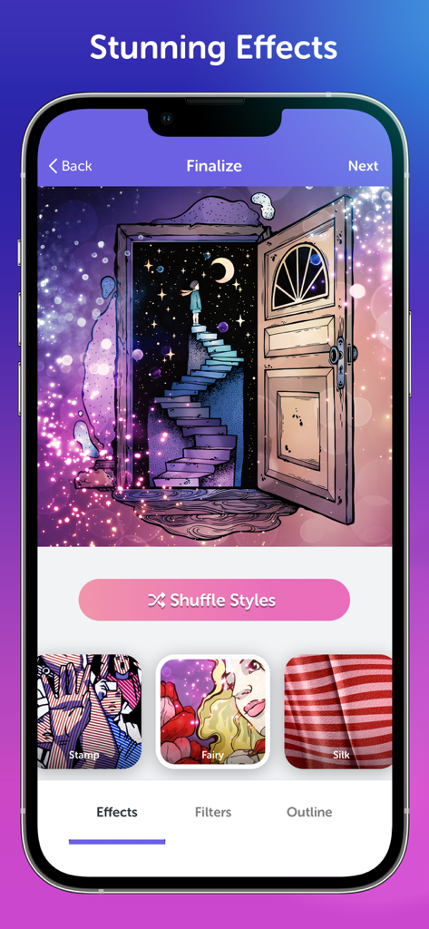 Recolor: Adult Coloring Book - Recolor app interface showing stunning artistic effects for adult coloring pages