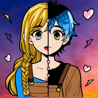 realistic girl boy split