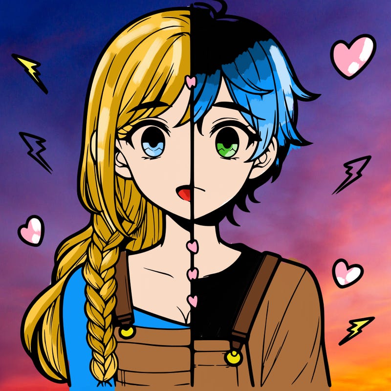 realistic girl boy split