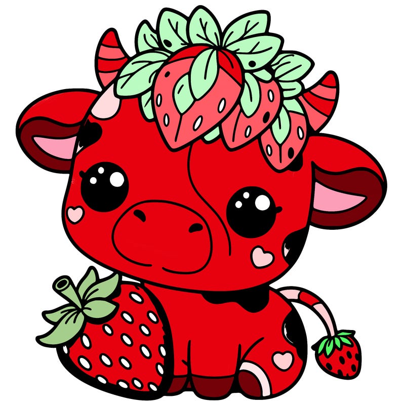cute strawberry cow