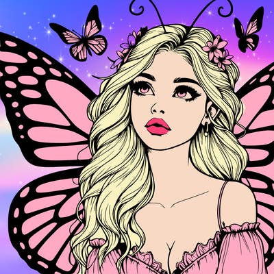 butterfly fairy realistic girl