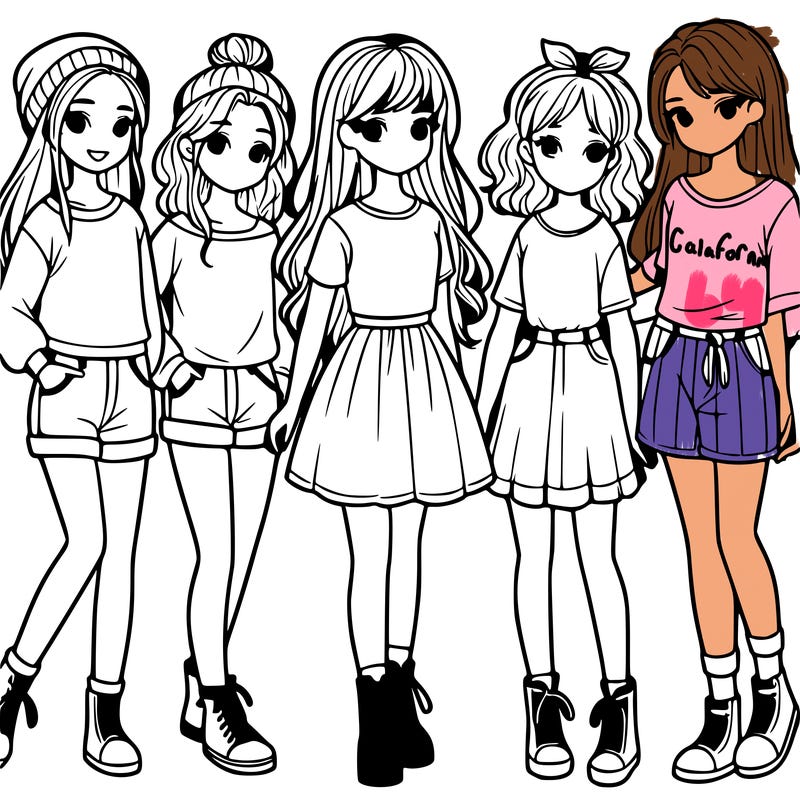 a group of five girls