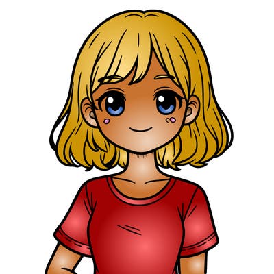 girl with medium length hair and a t shirt