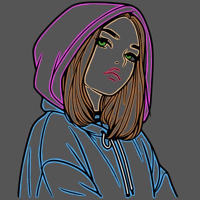 a realistic girl in a hoodie