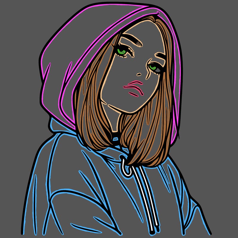 a realistic girl in a hoodie