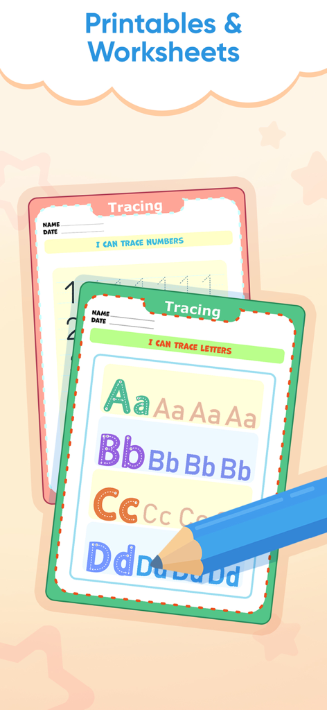 Preschool Games 2 4 Year Old - Imprimibles educativos y hojas de trabajo de trazos para letras y números preescolares.