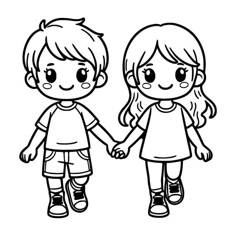 boy and girl holding hands