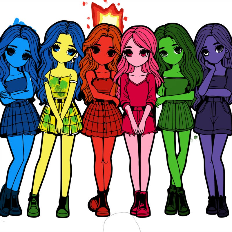 a group of girls realistic