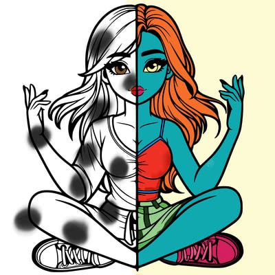 realistic girl split