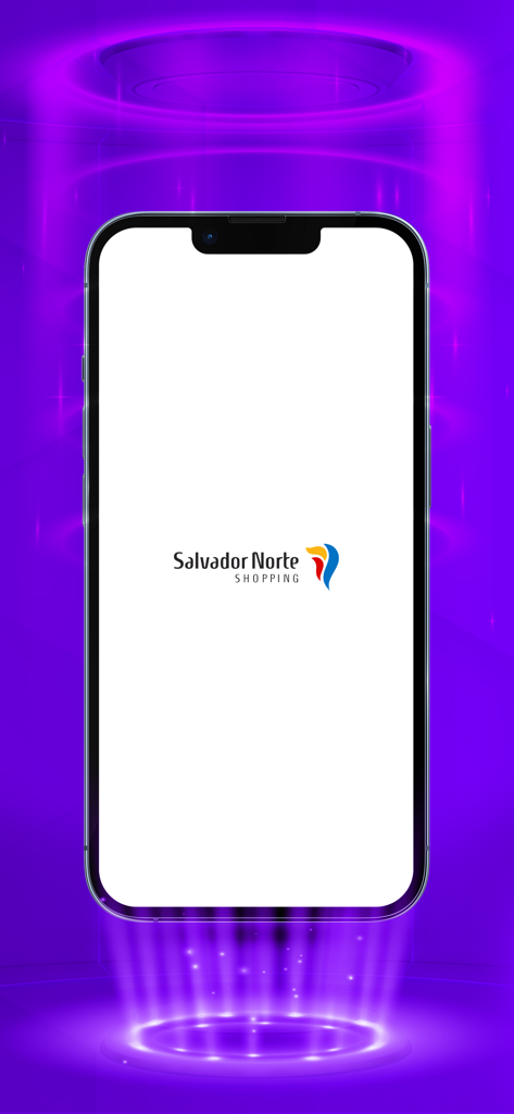 Salvador Norte - Salvador Norte Shopping app splash screen showing the official logo on a smartphone
