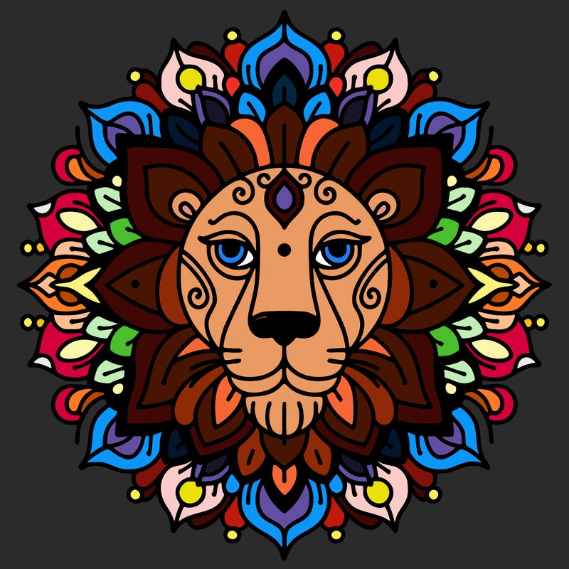 mandala lion face