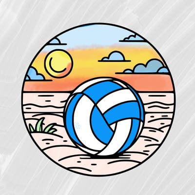 volleyball on a beach