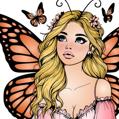 butterfly fairy realistic girl