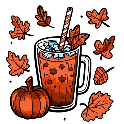 fall drink in a clear cup
