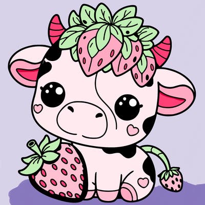 cute strawberry cow
