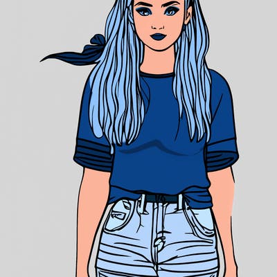 une fille avec des vêtements à la mode