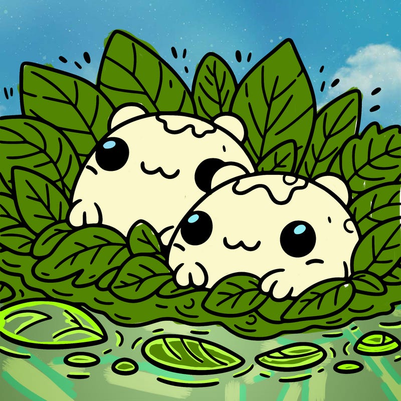 cute bogs in a pile of leaves