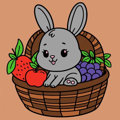 bunny in a fruit basket