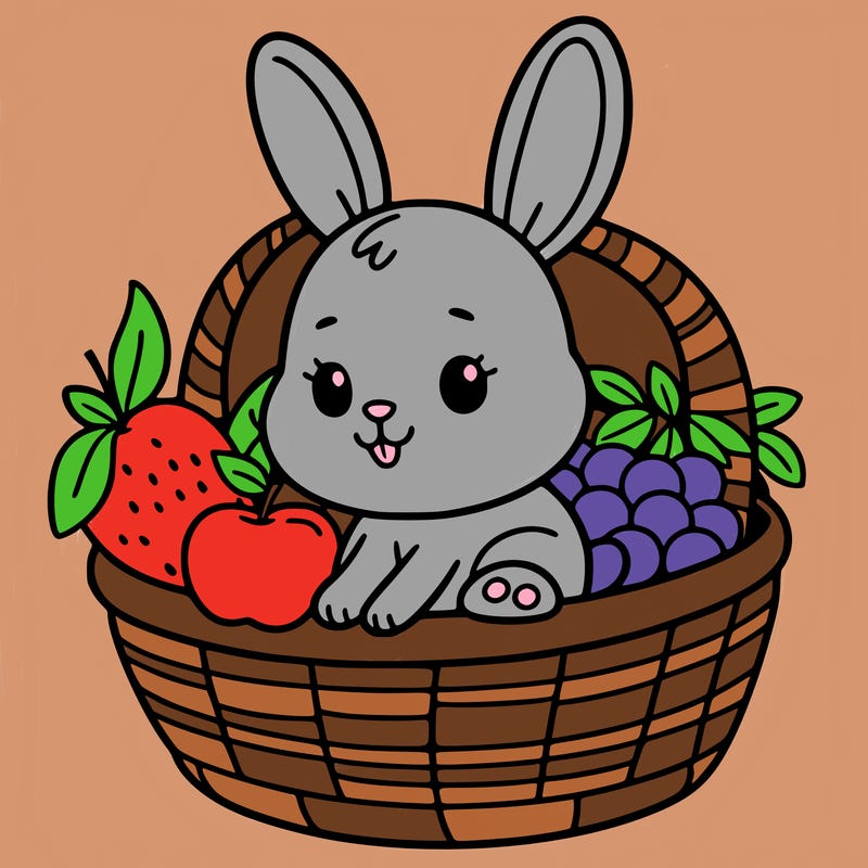 bunny in a fruit basket