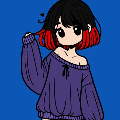 girl in baggy sweater hanging off her shoulder