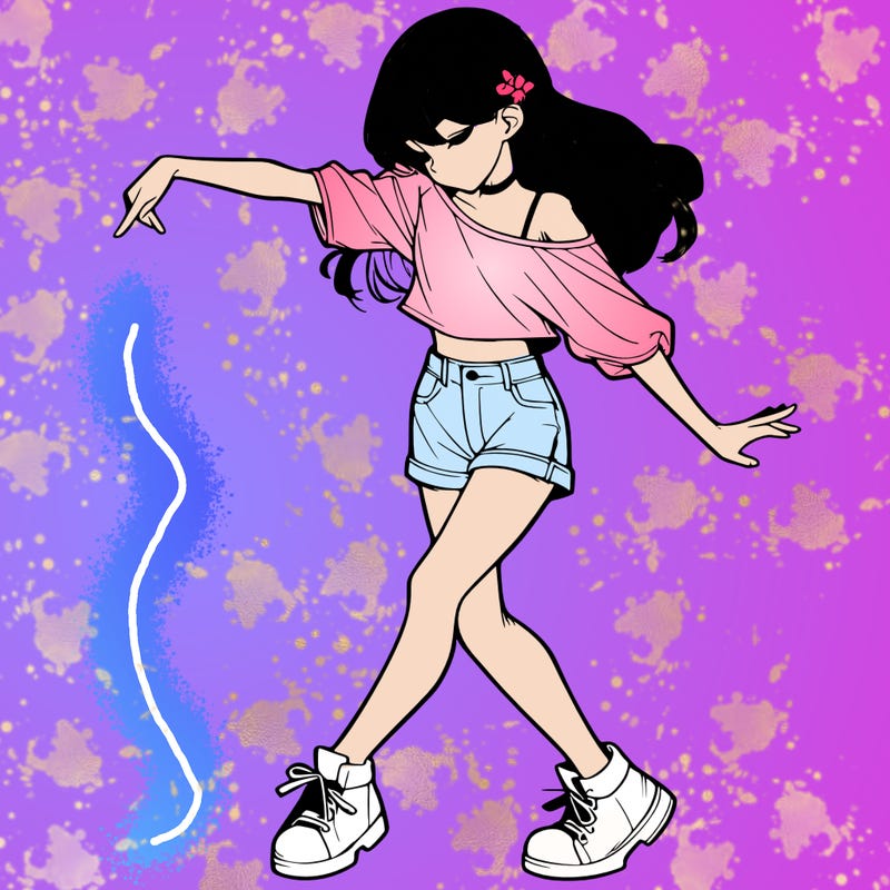 realistic girl danceing