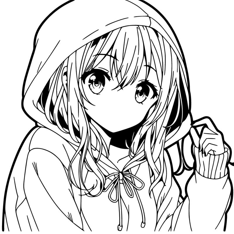 anime girls in a hoodie