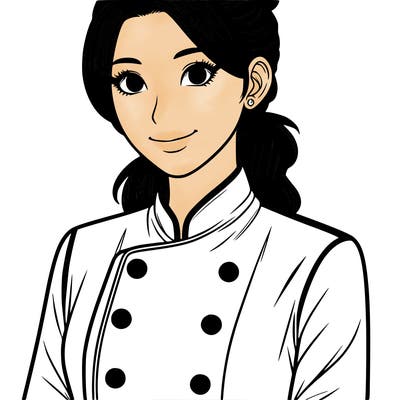 realistic asian woman cuisine chef