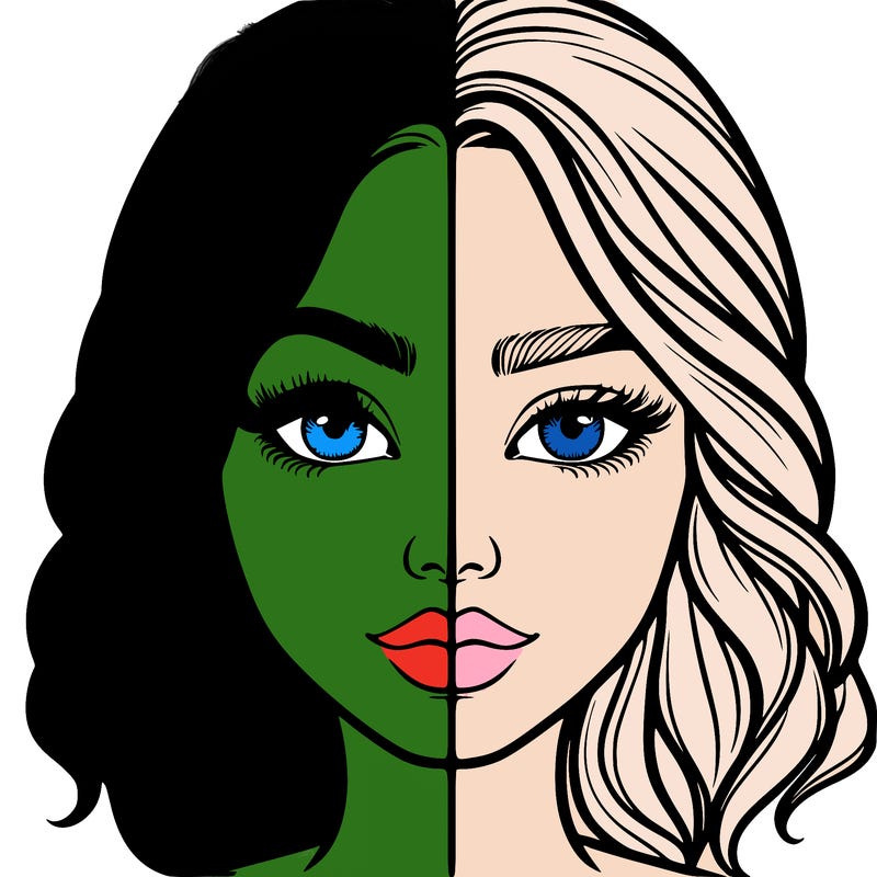 realistic girl split half