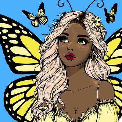 butterfly fairy realistic girl