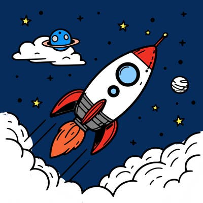 rocket in space
