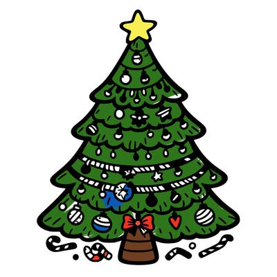 christmas tree with lots of details