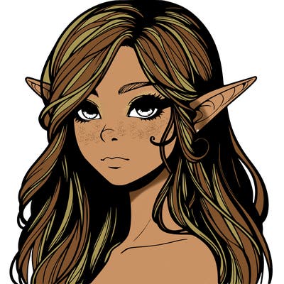 elf girl realistic dark fantasy