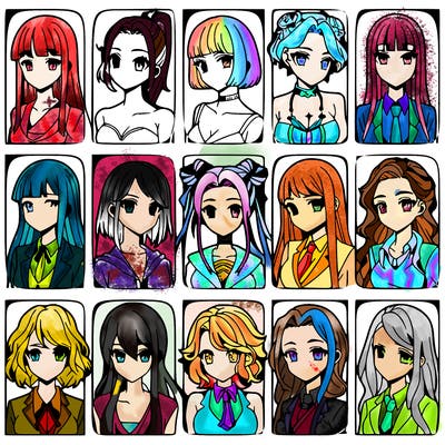 girls that look diffrent anime