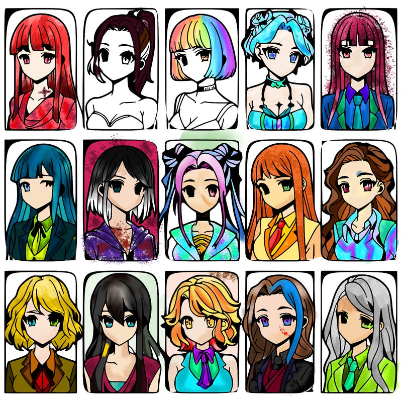 girls that look diffrent anime