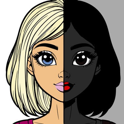 realistic girl in half