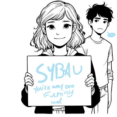 teenage girl holding blank sign