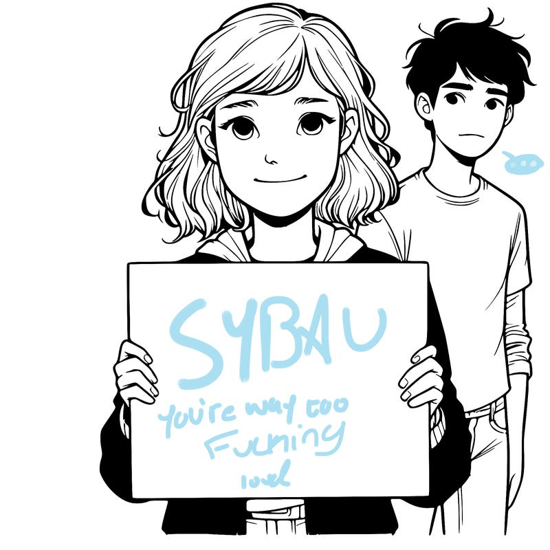 teenage girl holding blank sign