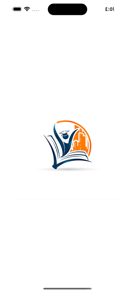 VStudy app splash screen featuring a logo with an open book, a student with a graduation cap, and a city skyline.